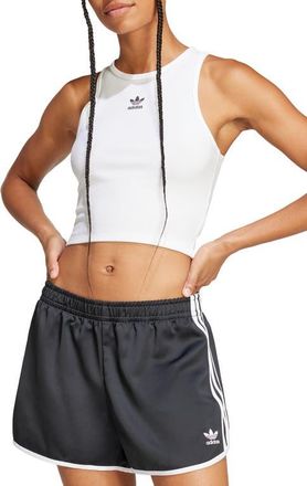adidas Originals Essentials Lifestyle Rib Crop Tank Top in White at Nordstrom, Size X-Small