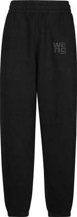 Alexander Wang Logo Terry Sweatpant Klassieke Stijl - Dames - Sweatpants - Zwart - S - Katoen - Broeken