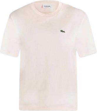 Lacoste T-shirt in morbido cotone vestibilit&agrave; rilassata - - Tops - Donna - Rosa - XS