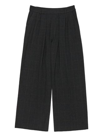 Bimba & Lola pleated check-print trousers - women - Polyester/Viscose/Elastane - 42 - Grey
