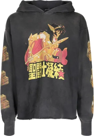 Saint Mxxxxxx graphic-print cotton hoodie - unisex - Cotton - M - Grey
