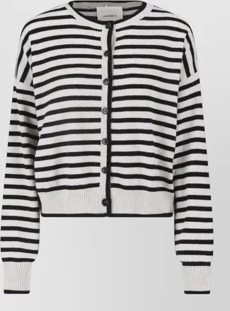 Lisa Yang cashmere striped crewneck cardigan