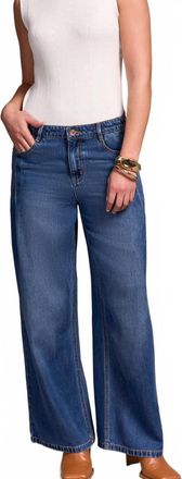 Tribal Audrey Wide Leg Pleated Jean In Blue Bliss