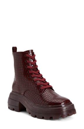 Katy Perry The Geli Combat Boot in Burgundy Croc at Nordstrom, Size 7.5