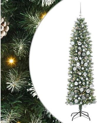 vidaXL Árbol Navideño Artificial Delgado con 300 LED verde y 180 cm vidaXL