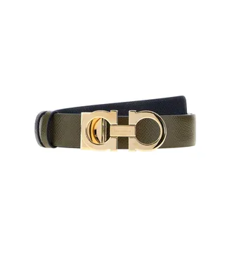 Ferragamo Olive Donna Solid Reversible Belt