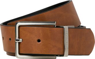 Jack & Jones Lederg&uuml;rtel JACK & JONES JACGARDA REVERSIBLE BELT NOOS, Herren, Gr. 105, braun (cognac), Kunstfaser, unifarben, G&uuml;rtel Lederg&uuml;rtel