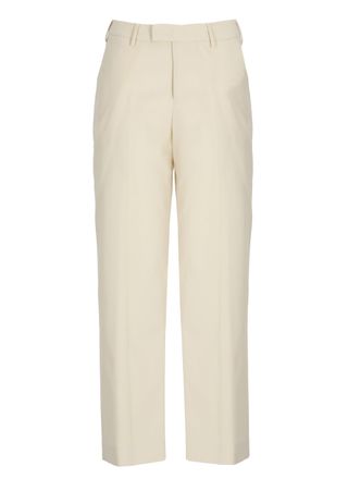 Pantaloni Torino Ivory Hook Fastening Cotton Pants