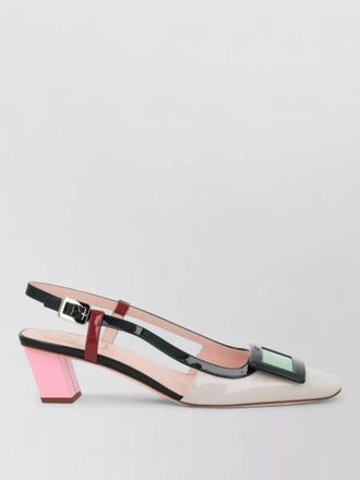 Roger Vivier pointed toe slingback pumps block heel