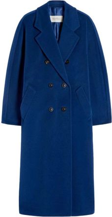 Max Mara Madame 101801 Coat - female - Max Mara - Double-Breasted Coats - Blue - M - Coats