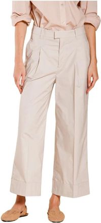 Mason's New York Wide Chino Broek - Dames - Wijde Broeken - Beige - S - Katoen - Broeken