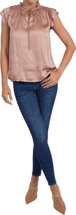 Love Token Agatha Ruffle Sleeve Top In Nude