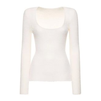 Jacquemus Long Sleeve Tops, female, White, Size: 3XS Knit Top