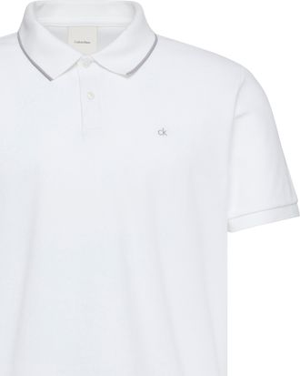 Calvin Klein Poloshirt CALVIN KLEIN SS RFND PQ TPPD CLSS, Herren, Gr. XXL, weiss (hellwei&szlig;), Piqu&eacute;, Obermaterial: 100% Baumwolle, unifarben, klassisch normal, Rund