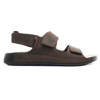Ecco Ecco Cozmo 500944 Leather Mens Hook and Loop Sandals - Potting Soil - Size:UK 10.5-11