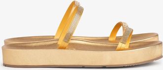 Pedro Garcia Womens Alania Sandal In Gold Nappa Lame