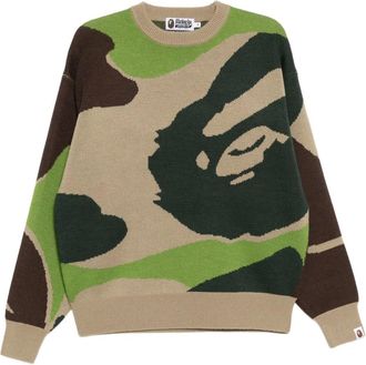 A Bathing Ape camouflage-print jumper - Groen