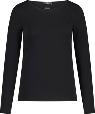 Marc Cain Essentieel Longsleeve met Elegante Details - Dames - Longsleeves - Zwart - XS - Leer - Tops
