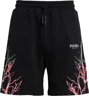Phobia Archive BLACK SHORTS WITH RED AND GREEN LIGHTNING