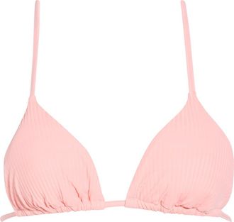 Vitamin A Gia Tropical Floral Print Triangle Bikini Top in Pink Coral at Nordstrom Rack, Size X-Large