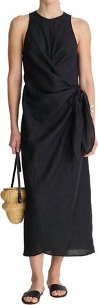 Apiece Apart Gustava Wrap Midi Dress In Black