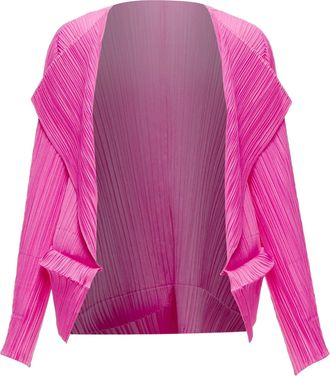 Issey Miyake Pleats Please Pleated 3D Cut Hem Cardigan Jacket