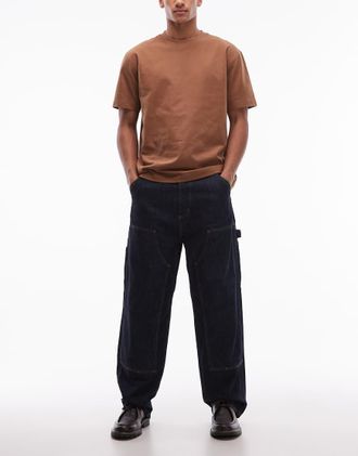 Carhartt Work in Progress OG - Jeans ampi dritti con rinforzi sulle ginocchia blu scuro rinse