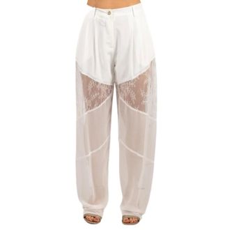 Pinko Wide Trousers, female, White, Size: XS Wide Trousers