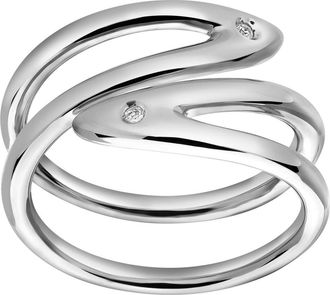 LuvMyJewelry Norelle Sterling Silver 0.02 Ct Diamond Wrap Ring in 925 Sterling Silver at Nordstrom, Size 7