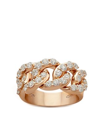 Leo Pizzo 18kt rose gold diamond Groumette ring - Pink