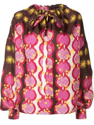 Tod's patterned silk blouse - Pink