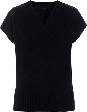 Bitte Kai Rand V-hals Gebreide Vest - Dames - V-hals truien - Zwart - M - Truien & Vesten