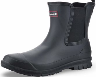 Generic Womens Short Wellies Waterproof Garden Walking Chelsea Wellington Boots Size UK 4-8 (Black, 4, UK Footwear Size System, Adult, Women, Numeric, Medium,