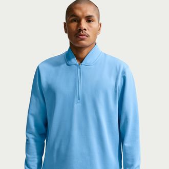 Nike Mens Velocity Therma-FIT 1/2-Zip Golf Top in Blue | IB0307-412