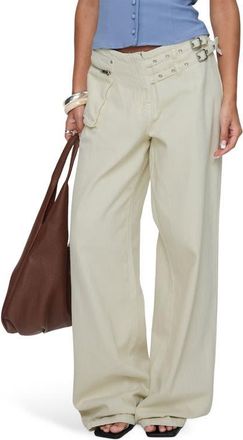 Princess Polly Paltrow Cotton Cargo Pants in Cream at Nordstrom, Size 12