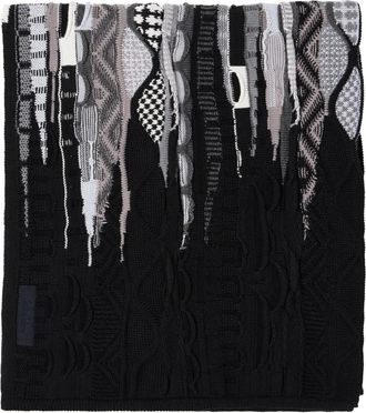 Carlo Colucci Accessoires, Heren, Zwart, ONE Size, Multicolor Gebreide Sjaal voor Koud Weer