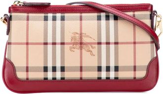 Burberry Borsa a tracolla Haymarket Check in tela cerata Peyton 2000-2010 - Marrone
