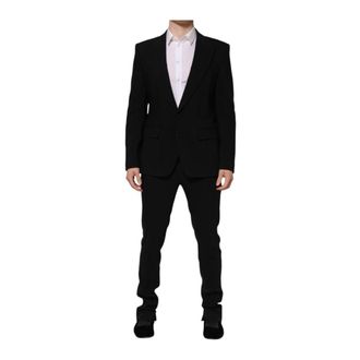 Dolce & Gabbana Black Martini Peak Lapel Slim Fit Suit