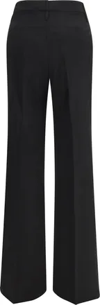 Sportmax Womens Flare Pants Nero Fleece Wool Trousers