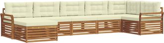 vidaXL Conjunto De Sof&aacute;s De Exterior 7 Uds. Natural Y Crema Vidaxl