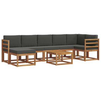 vidaXL Conjunto De Sof&aacute;s De Exterior 8 Pcs Natural Y Antracita Vidaxl