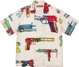 SUPREME SS26 Guns Silk S/S Shirt White SUP-SS26-366-WHT