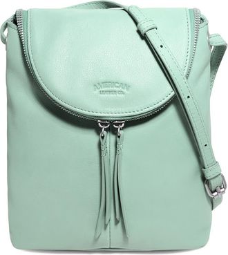 American Leather Co. Large Hampton Leather Zip-Around Crossbody Bag in Aquamarine at Nordstrom Rack