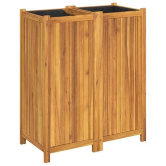 Berkfield Home Garden Planter with Liner 84x42x100 cm Solid Wood Acacia in Brown | Size: 84 x 42 x 100 cm