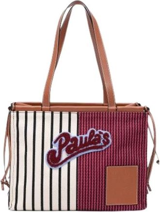 Loewe Pre-owned Printed Canvas Tote Bag - Dames - Vintage Shopper - Veelkleurig - ONE Size - Leer - Vintage