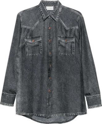 Pierre-Louis Mascia Grijze Overhemd met Zakken - Dames - Spijkeroverhemden - Grijs - M - Denim - Overhemden