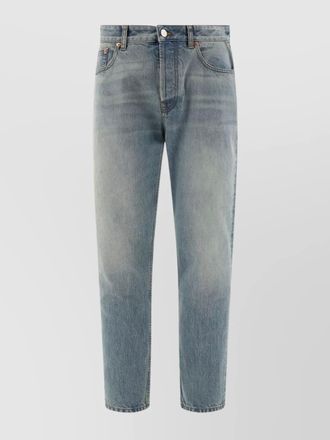 Valentino denim mid-rise tapered jeans