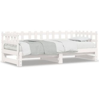 Berkfield Home Pull-out Day Bed without Mattress White 2x(90x200) cm Solid Wood