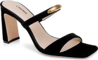 L'agence Catriona Block Heel Sandal in Black Suede at Nordstrom, Size 5.5
