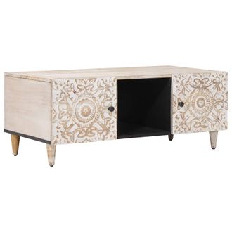 vidaXL Mesa De Caf&eacute; 100 X 54 X 40 Cm Madera De Mango Maciza Vidaxl